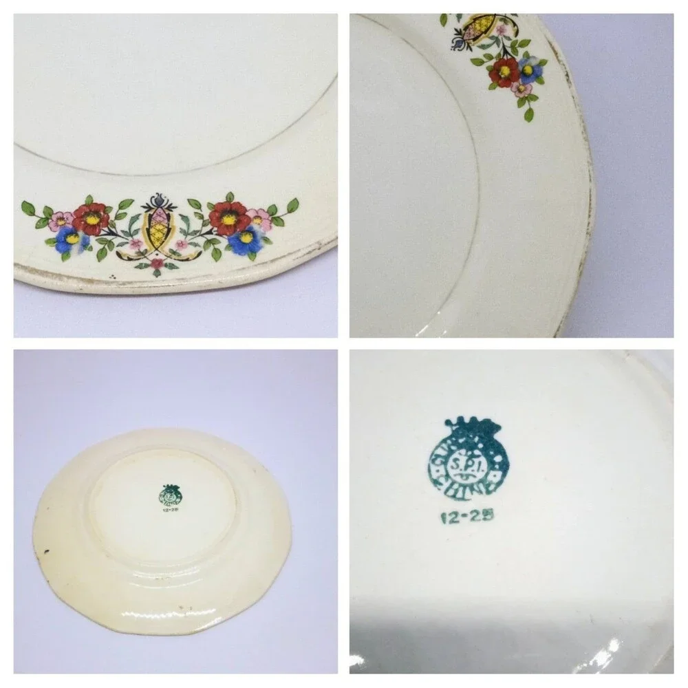 Antique Clinchfield China Dessert Plates -Pie Plates - Blue Ridge Pottery - SPI